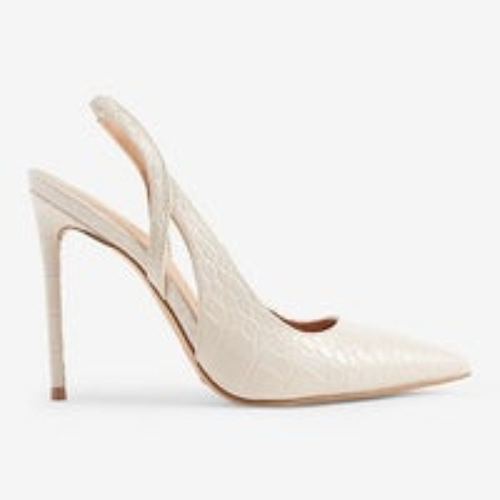EXPRESS Croc-Embossed Slingback Pump